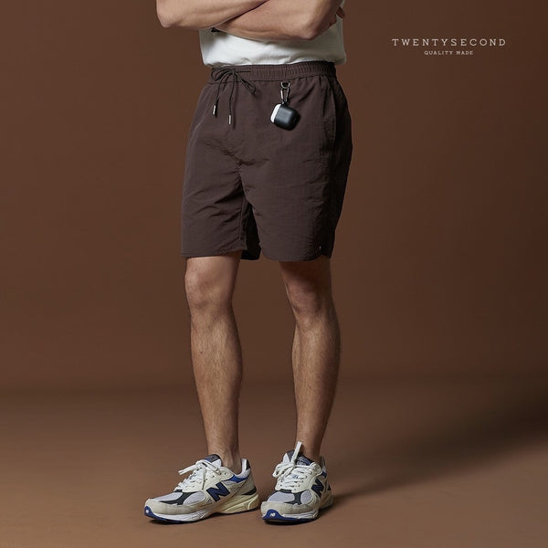 BOB NYLON SHORTS - BROWN