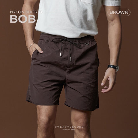 BOB NYLON SHORTS - BROWN
