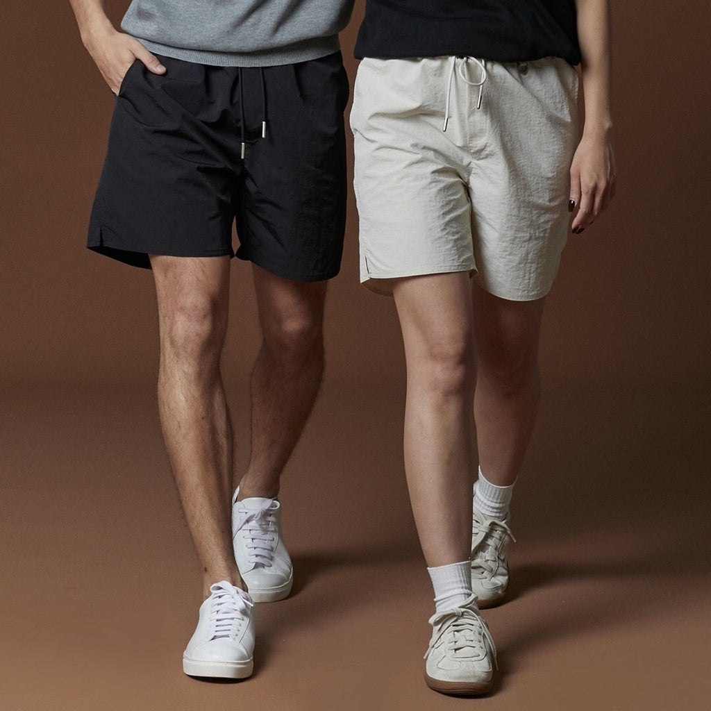 BOB NYLON SHORTS - BEIGE