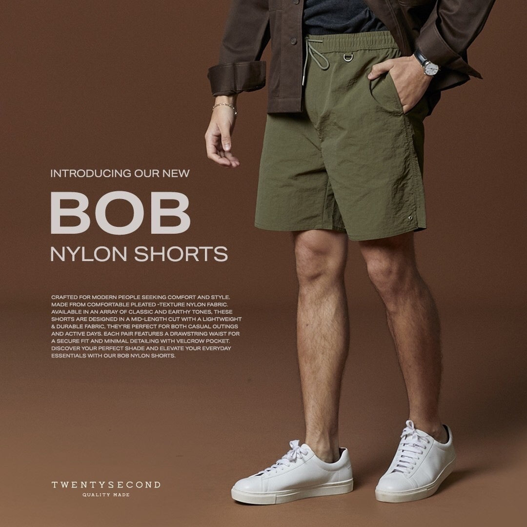 BOB NYLON SHORTS - OLIVE