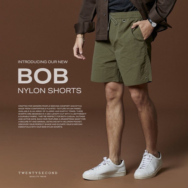 BOB NYLON SHORTS - OLIVE