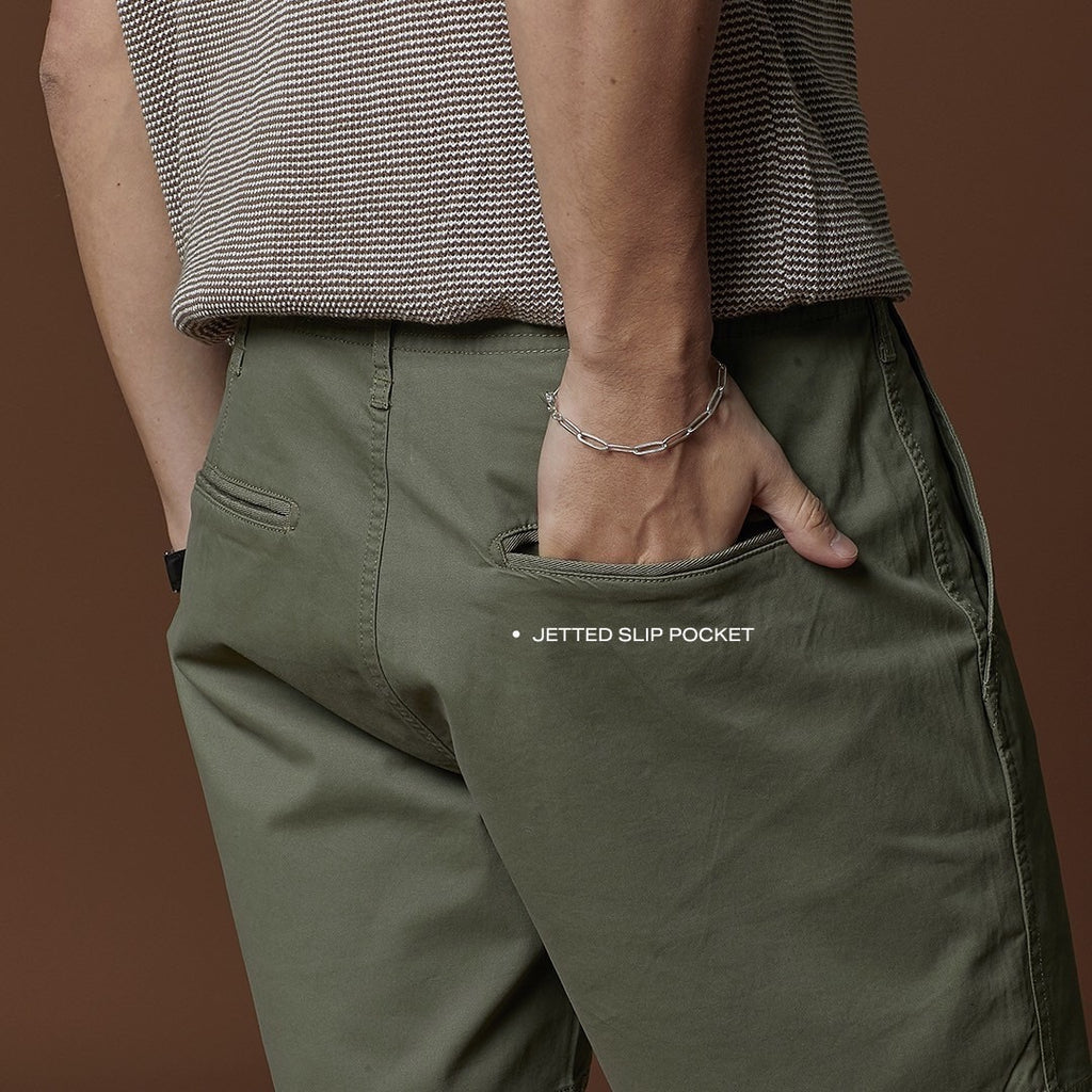 HARVEY CHINO SHORTS - OLIVE