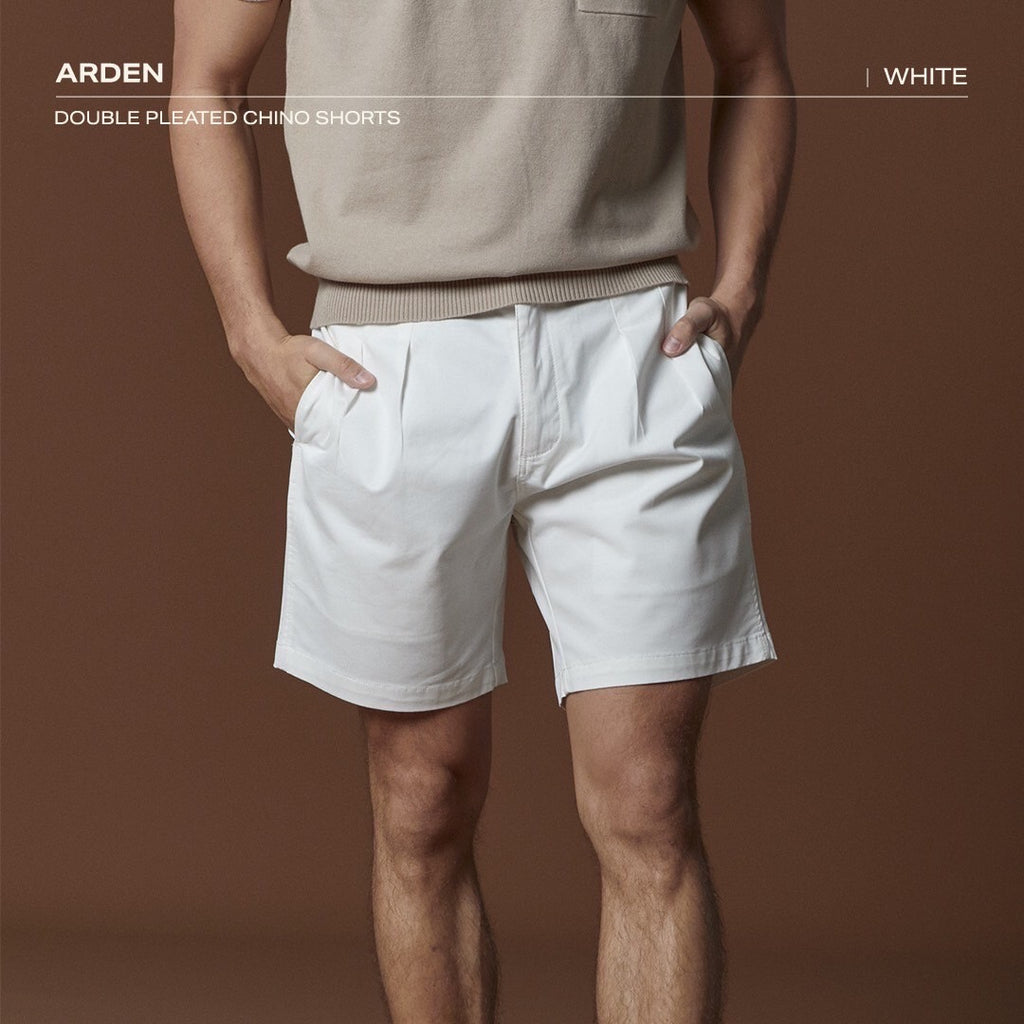 ARDEN PLEATED SHORTS - WHITE