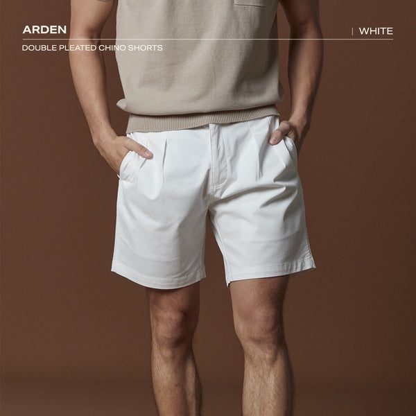 ARDEN PLEATED SHORTS - WHITE