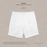 ARDEN PLEATED SHORTS - WHITE