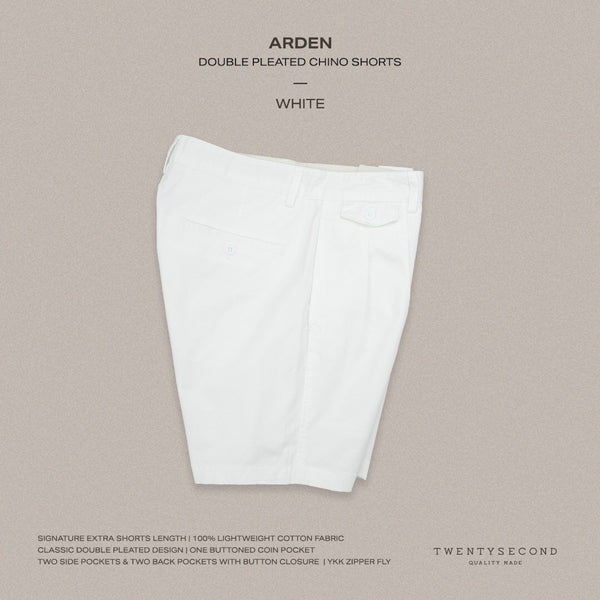 ARDEN PLEATED SHORTS - WHITE