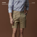 ARDEN PLEATED SHORTS - KHAKI
