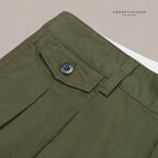 ARDEN PLEATED SHORTS - OLIVE