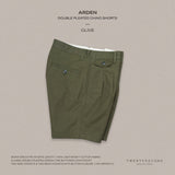 ARDEN PLEATED SHORTS - OLIVE
