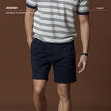 ARDEN PLEATED SHORTS - NAVY