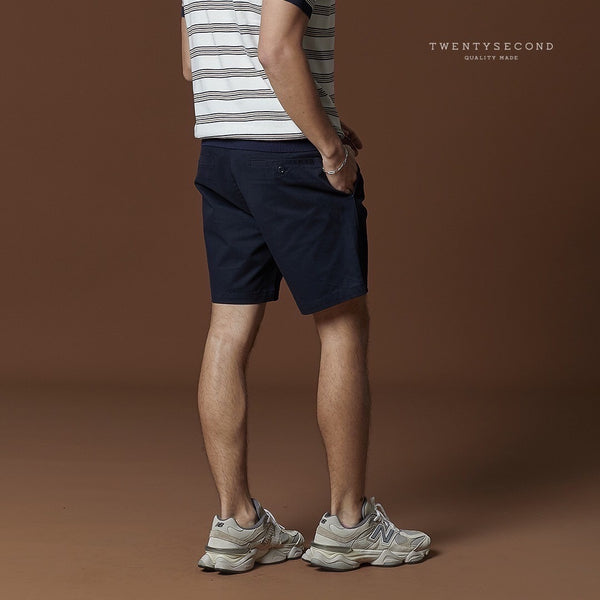 ARDEN PLEATED SHORTS - NAVY