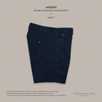 ARDEN PLEATED SHORTS - NAVY