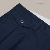 ARDEN PLEATED SHORTS - NAVY