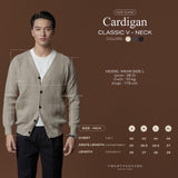 V-NECK CARDIGAN - KHAKI
