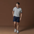 URBAN STRIPED KNIT TEE - BROWN
