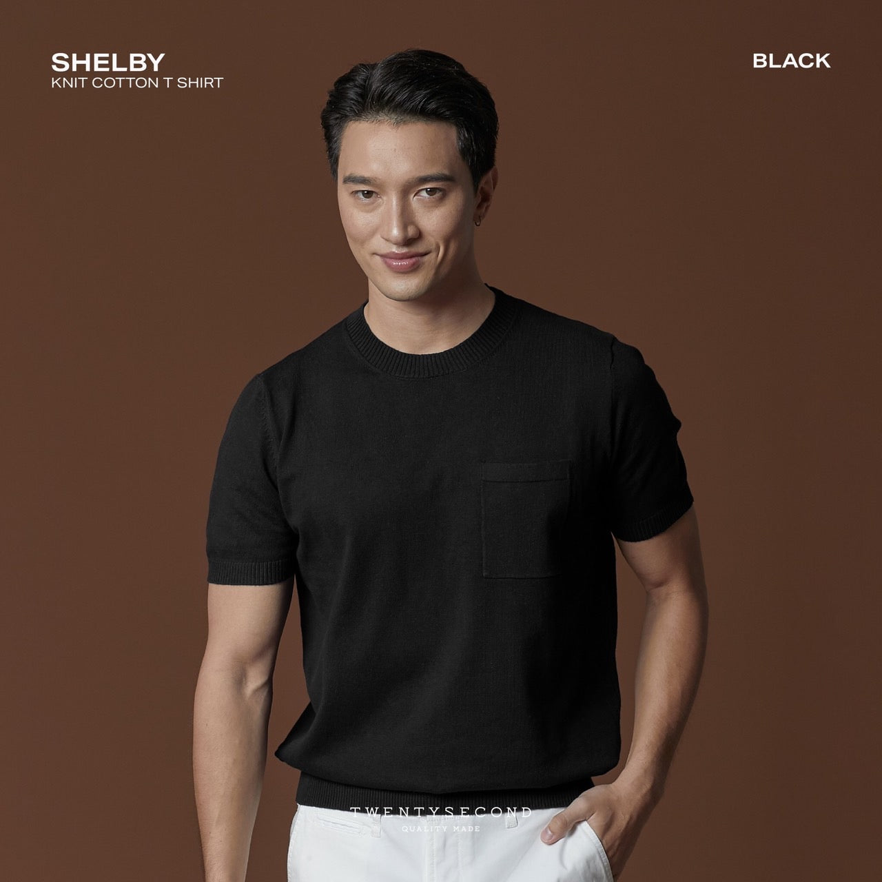 SHELBY KNIT TEE - BLACK