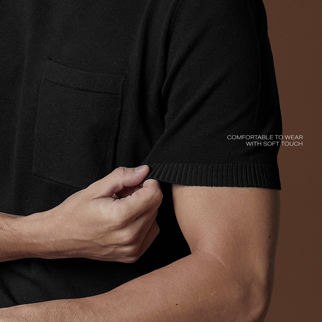 SHELBY KNIT TEE - BLACK