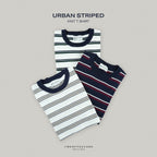 URBAN STRIPED KNIT TEE - BROWN