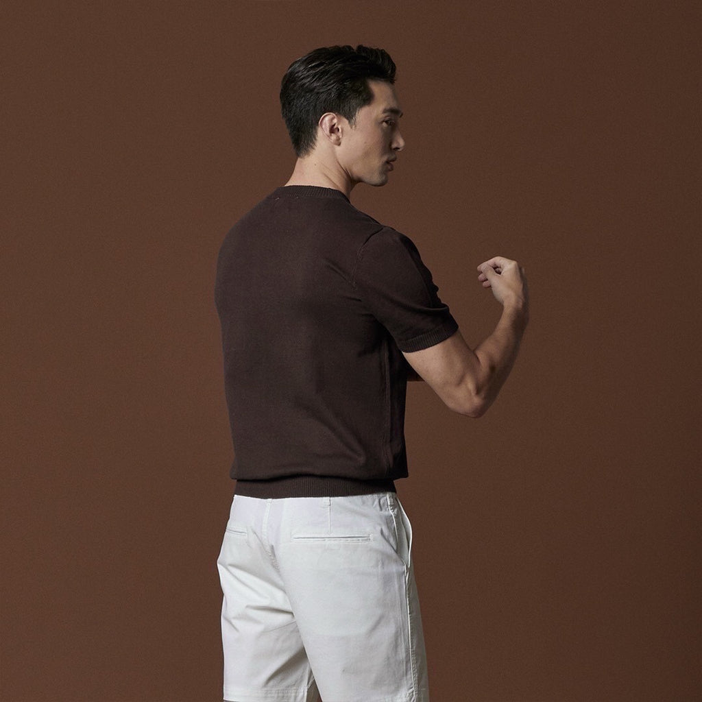 SHELBY KNIT TEE - MOCHA