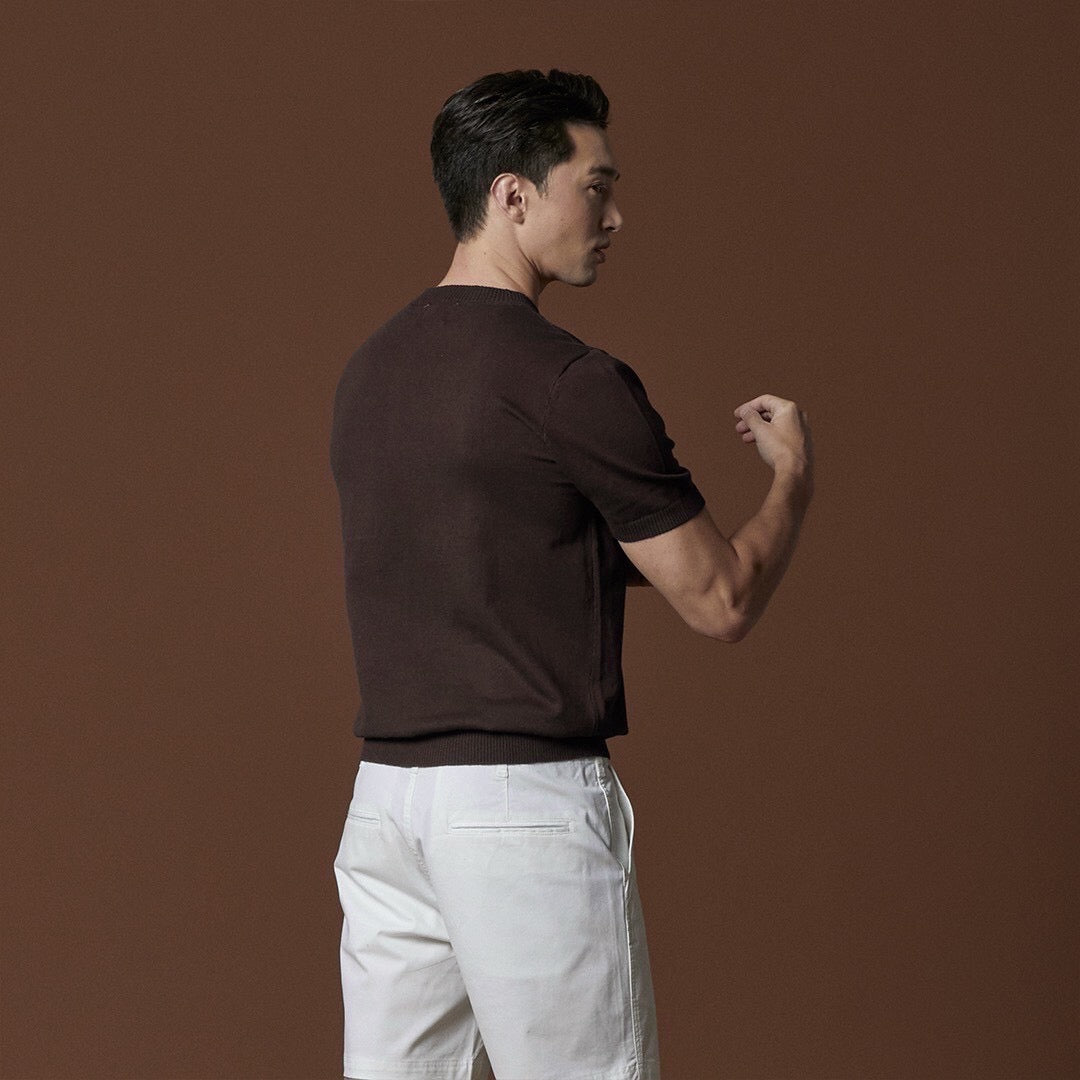 SHELBY KNIT TEE - MOCHA