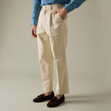 DYED TWILL TROUSERS - BEIGE