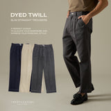DYED TWILL TROUSERS - BEIGE