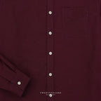 ETON BAND COLLAR SHIRT - MAROON