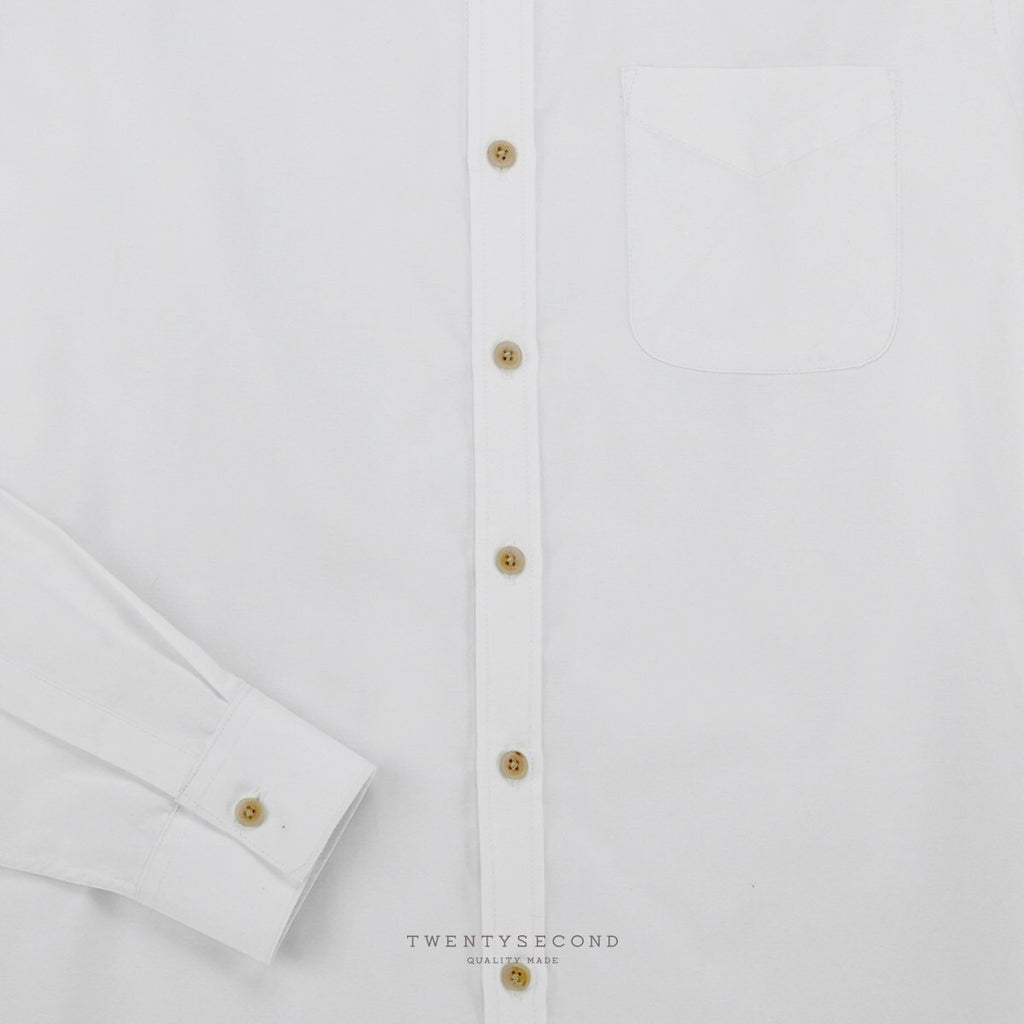 ETON BAND COLLAR SHIRT - WHITE
