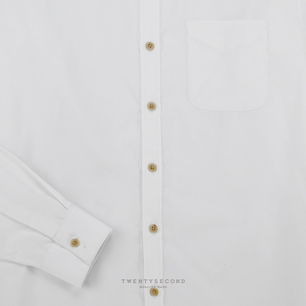 ETON BAND COLLAR SHIRT - WHITE