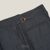 PLEATED WOOL BLEND TROUSERS - SQUARE GREY