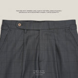 PLEATED WOOL BLEND TROUSERS - SQUARE GREY