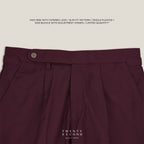 PLEATED WOOL BLEND TROUSERS - RED