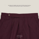 PLEATED WOOL BLEND TROUSERS - RED