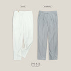 PLEATED WOOL BLEND TROUSERS - RED