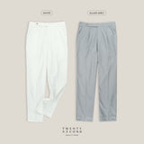 PLEATED WOOL BLEND TROUSERS - BLACK