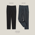 PLEATED WOOL BLEND TROUSERS - RED