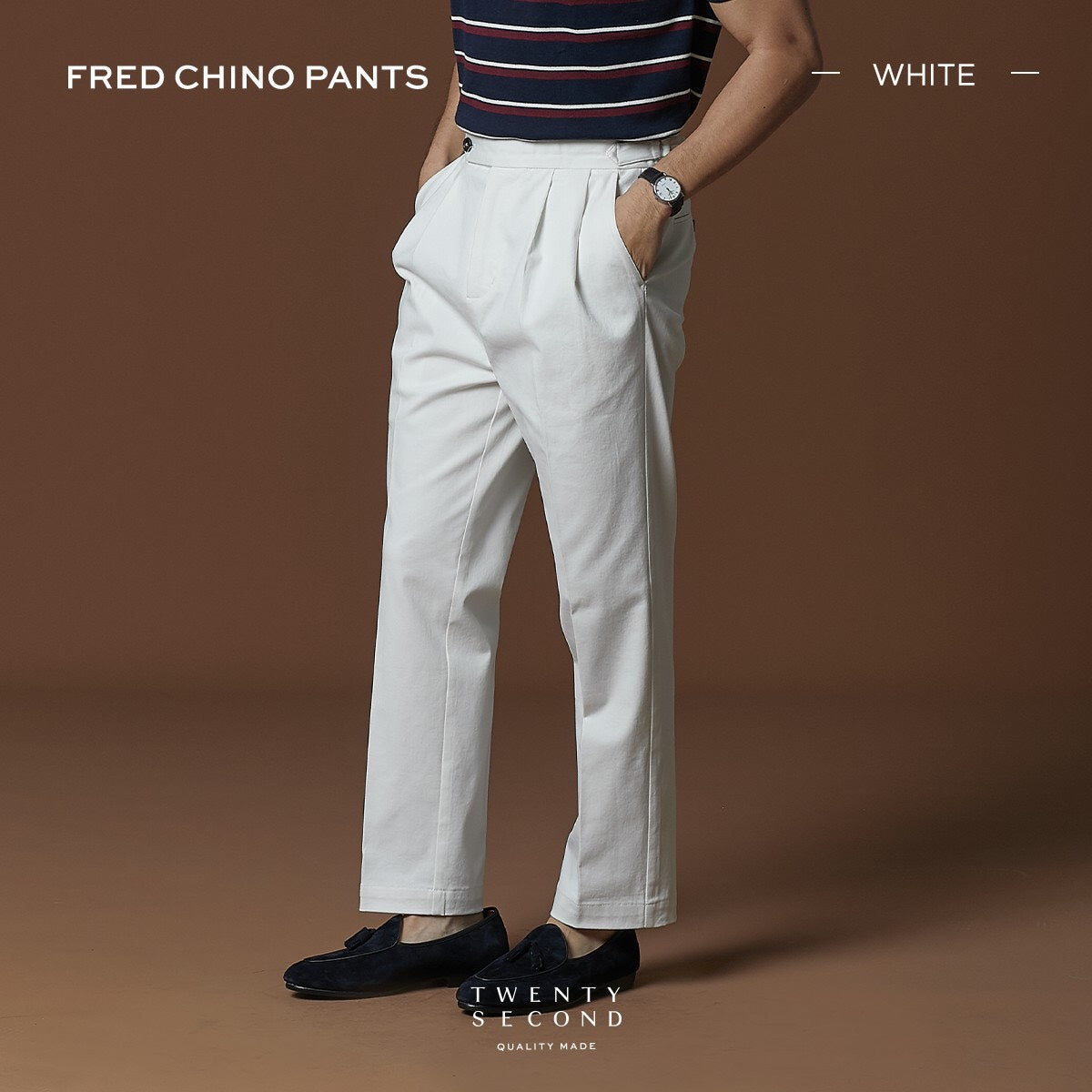 FRED CHINO PANTS - WHITE
