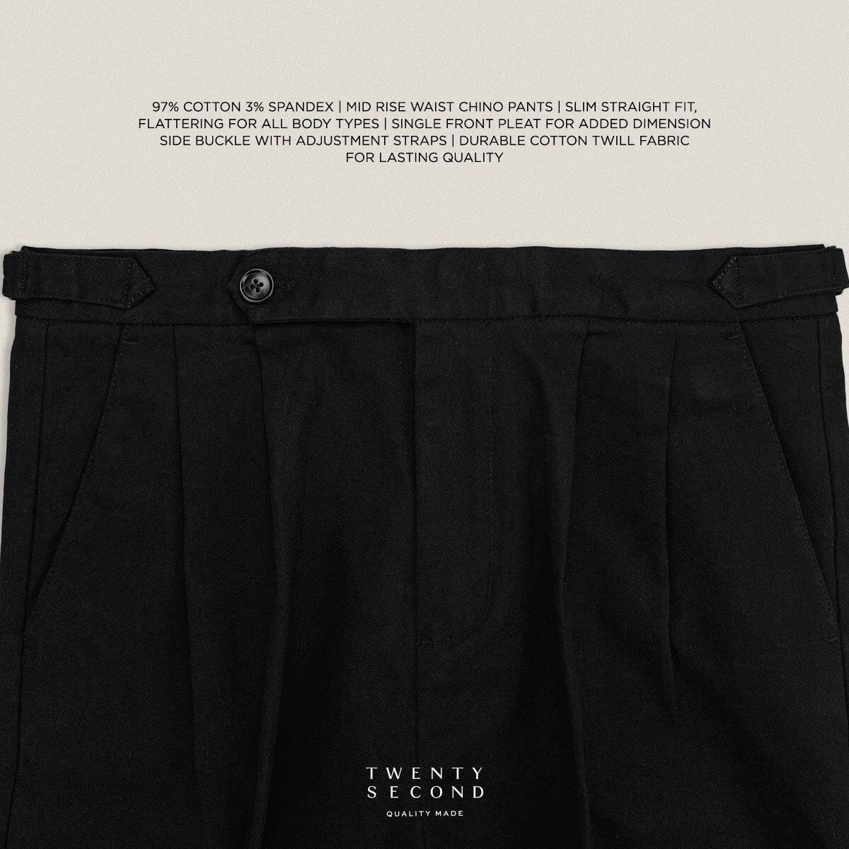 FRED CHINO PANTS - BLACK