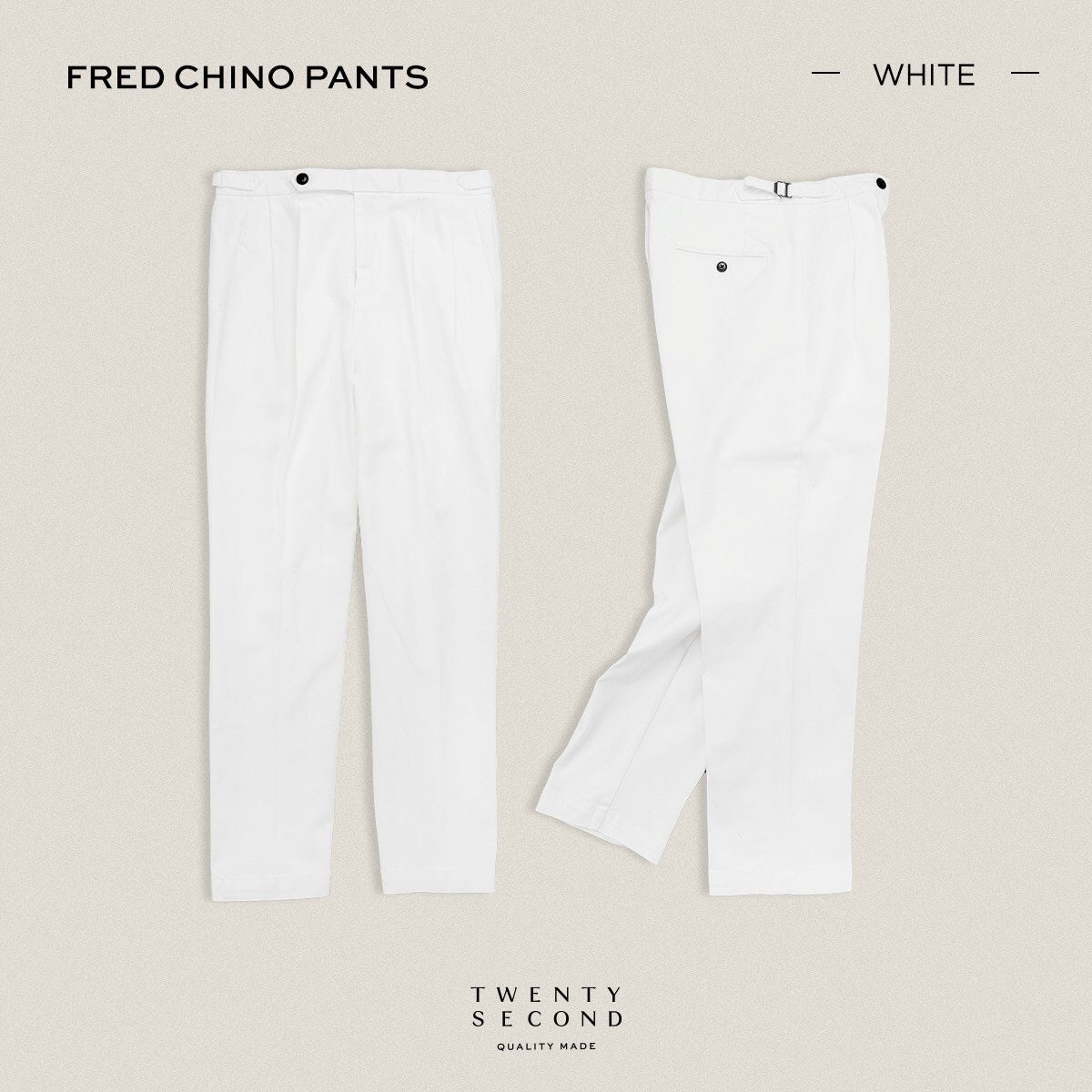 FRED CHINO PANTS - WHITE