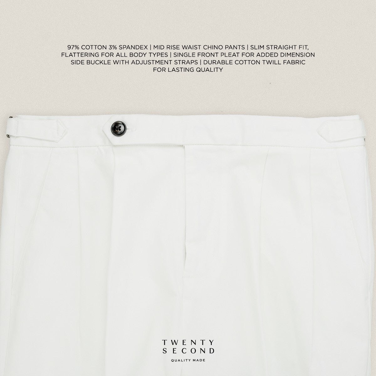 FRED CHINO PANTS - WHITE