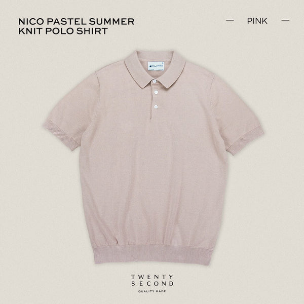 NICO KNIT POLO - PINK