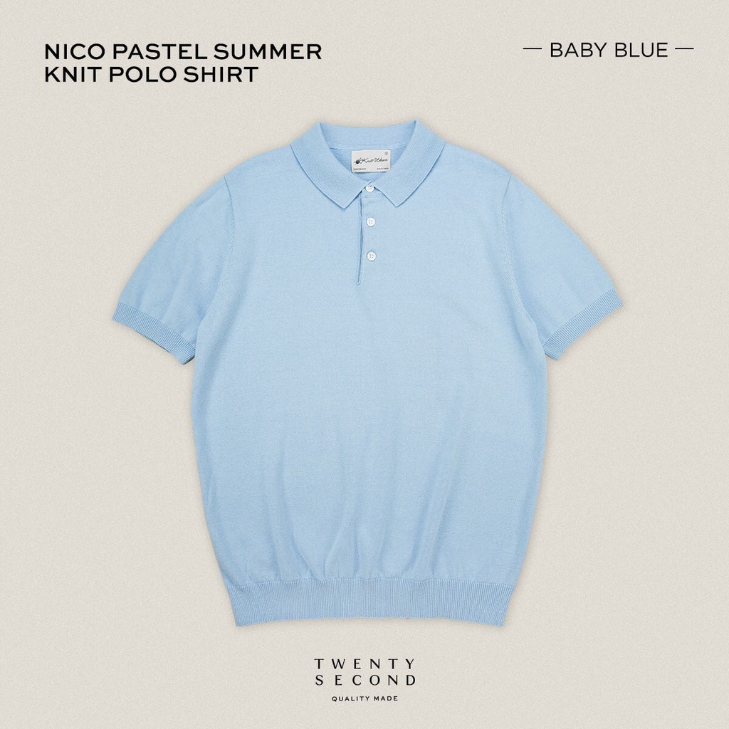 NICO KNIT POLO - BLUE