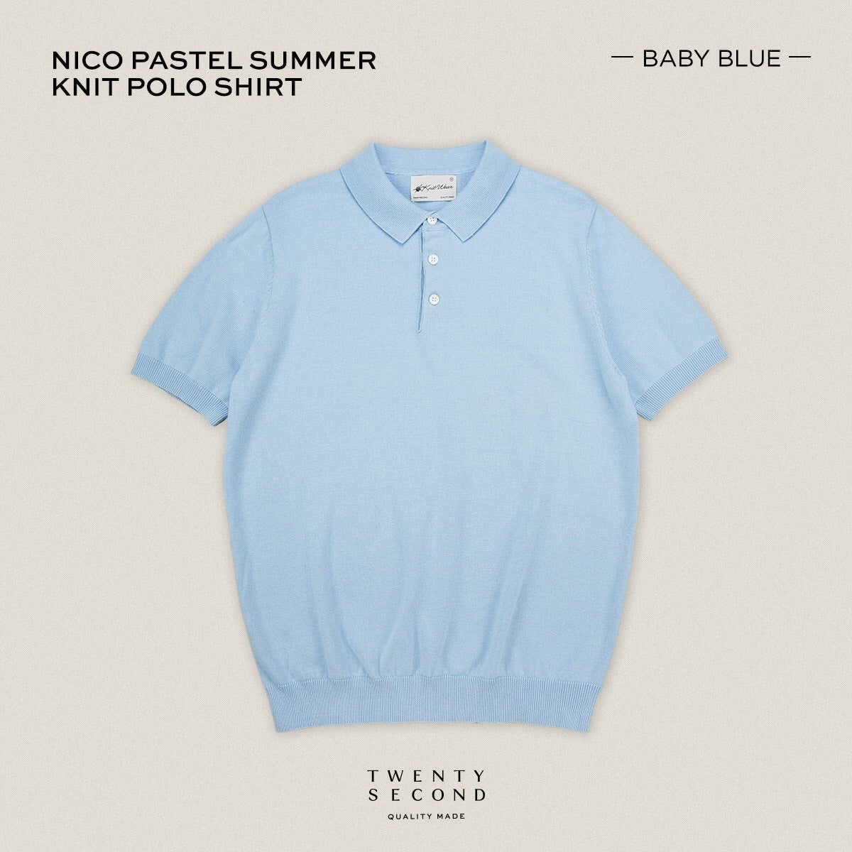 NICO KNIT POLO - BLUE