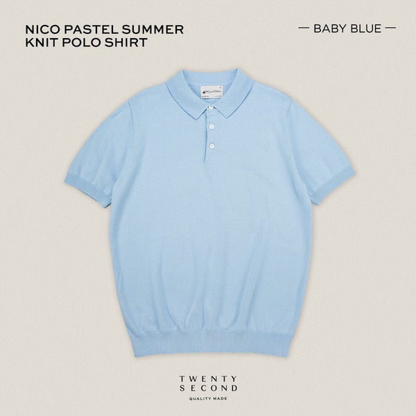 NICO KNIT POLO - BLUE