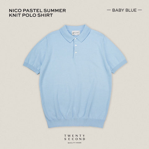 NICO KNIT POLO - BLUE