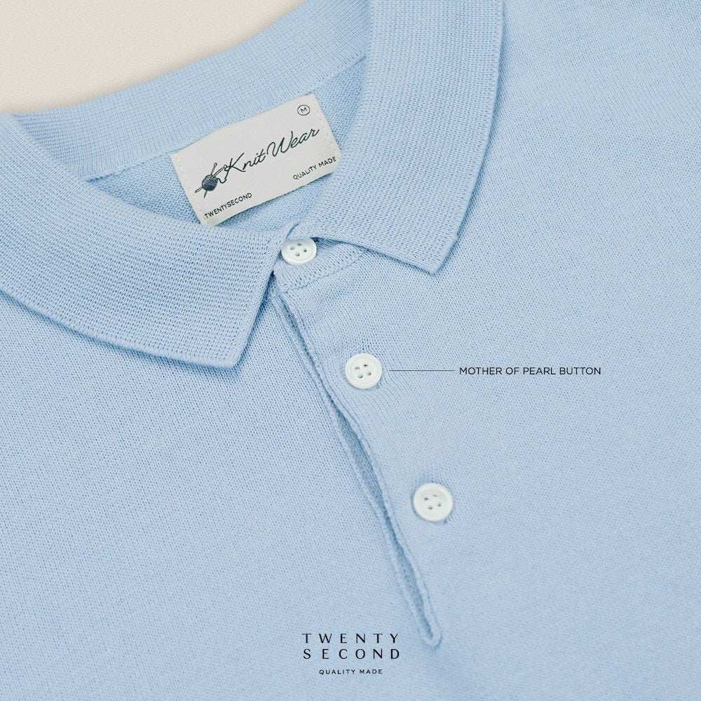 NICO KNIT POLO - BLUE