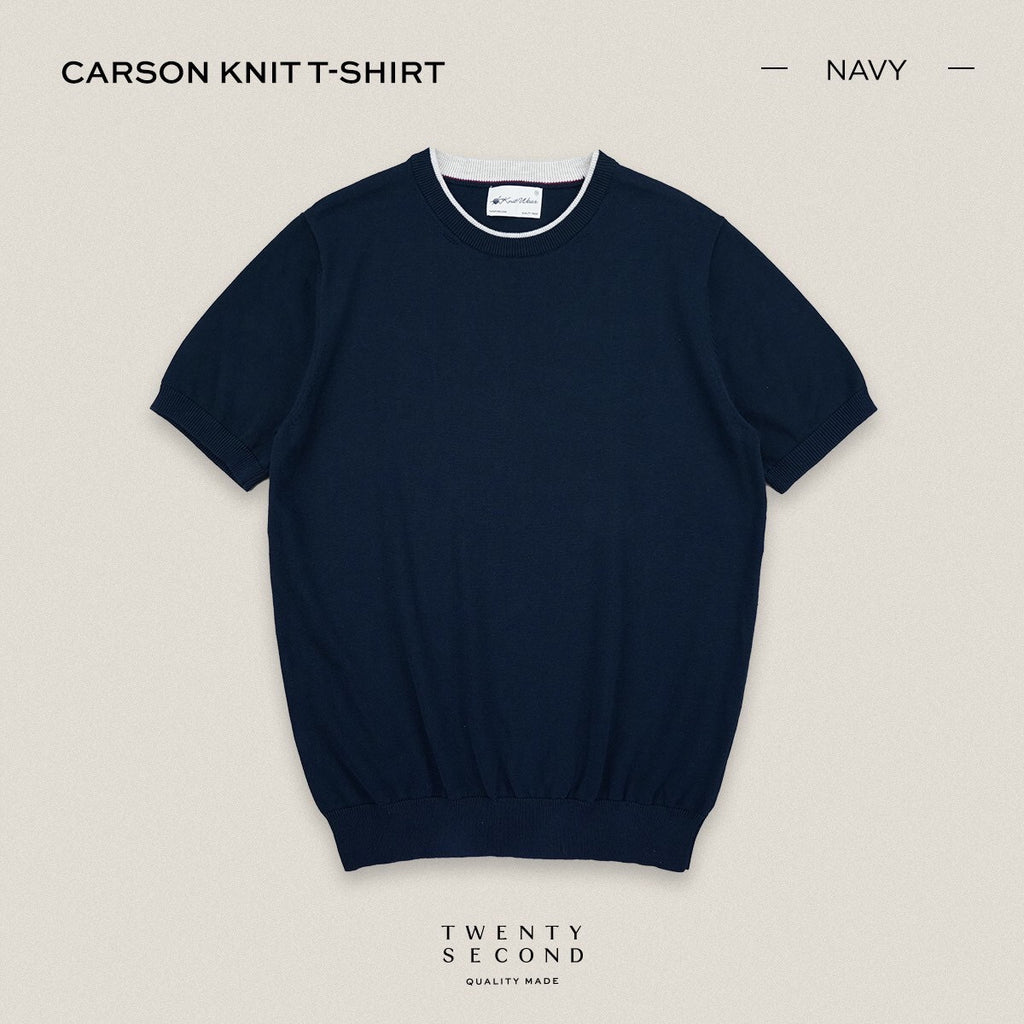 CARSON KNIT TEE - NAVY