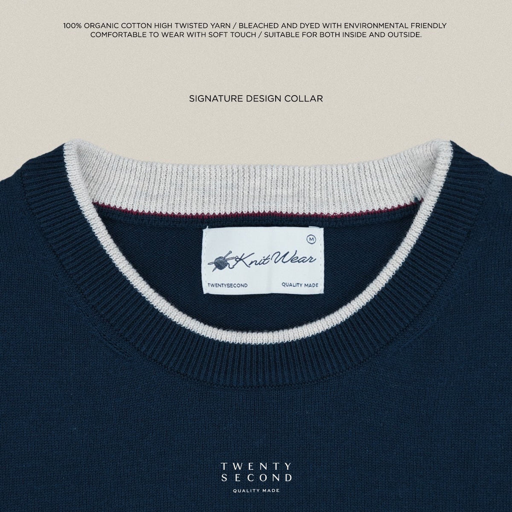 CARSON KNIT TEE - NAVY