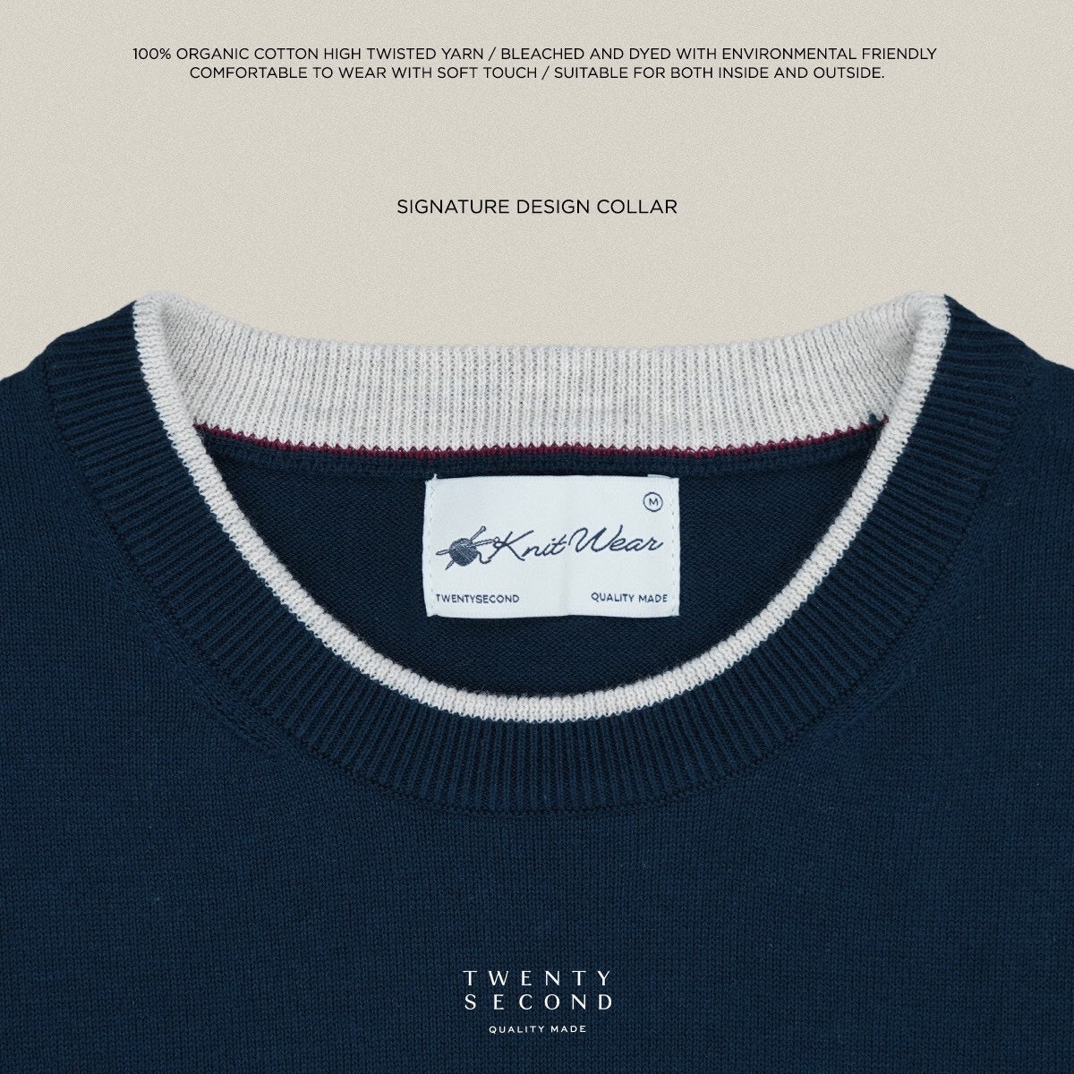 CARSON KNIT TEE - NAVY