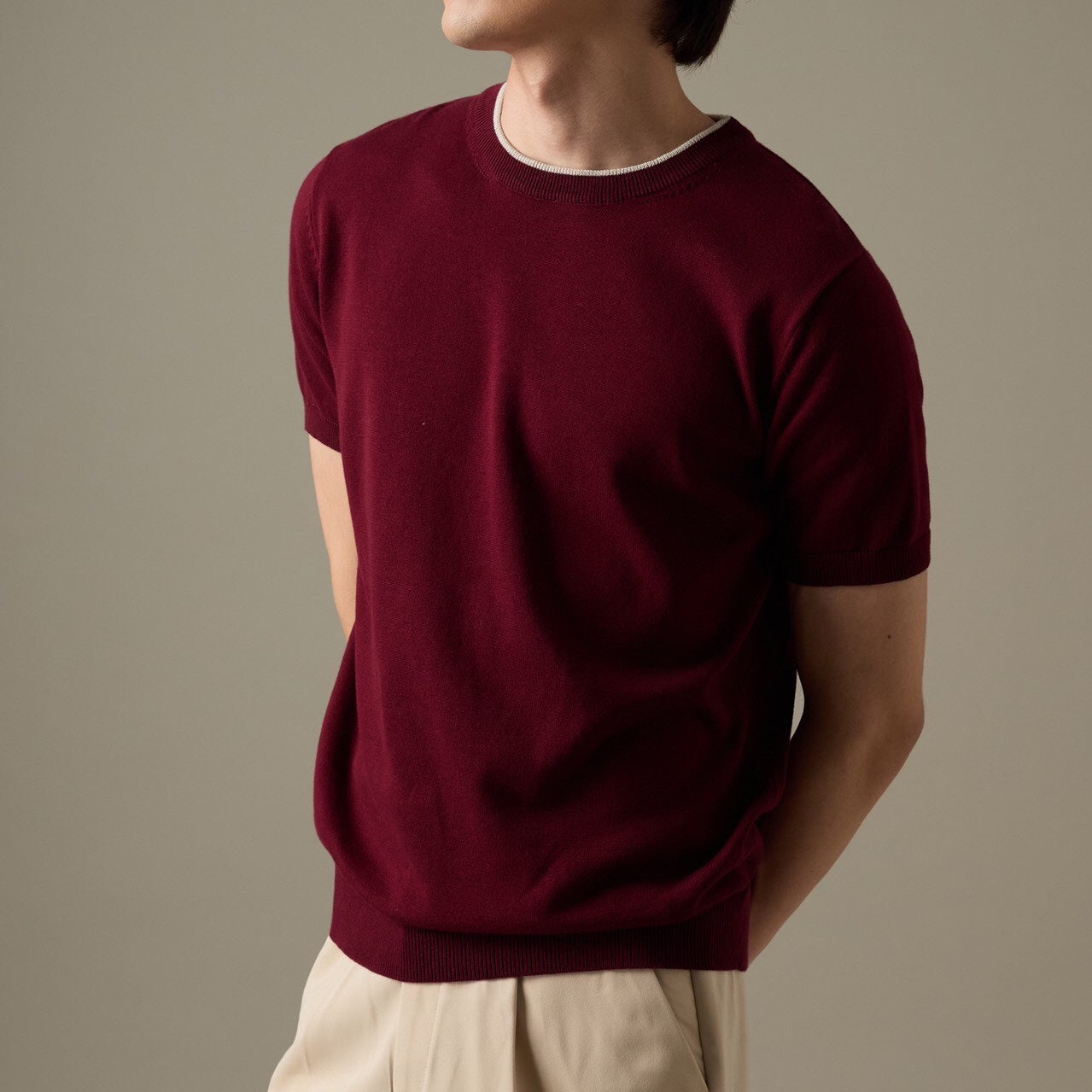 CARSON KNIT TEE - RED